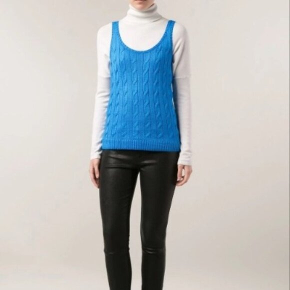 Ralph Lauren Black Label Silk Cable Knit Tank Top - Picture 1 of 15